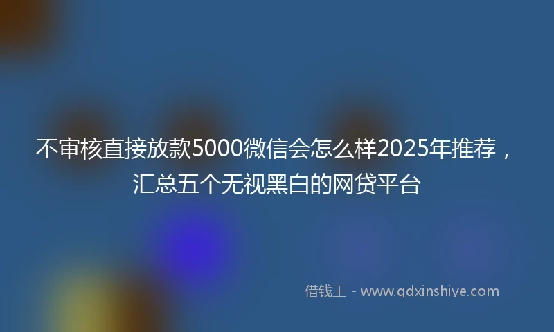 不审核直接放款5000微信会怎么样2025年推荐，汇总五个无视黑白的网贷平台