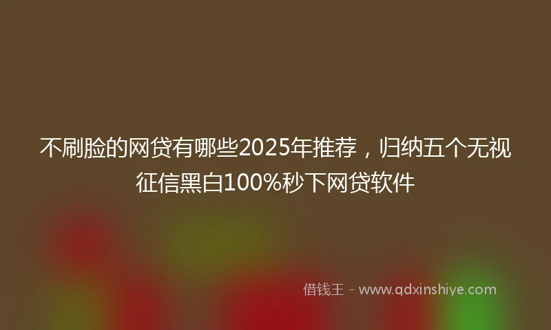 不刷脸的网贷有哪些2025年推荐,归纳五个无视征信黑白100%秒下网贷软件