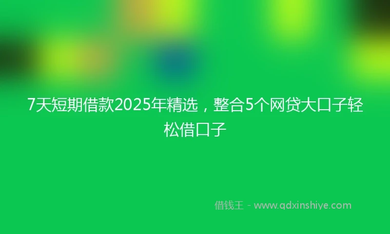 7天短期借款2025年精选，整合5个网贷大口子轻松借口子