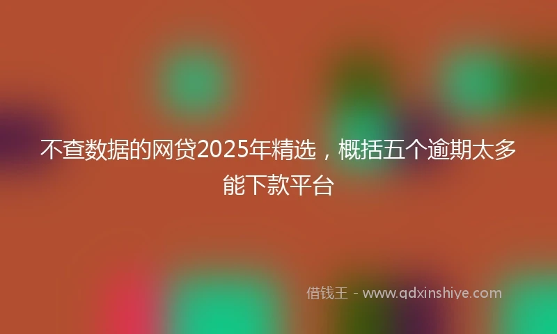 不查数据的网贷2025年精选，概括五个逾期太多能下款平台