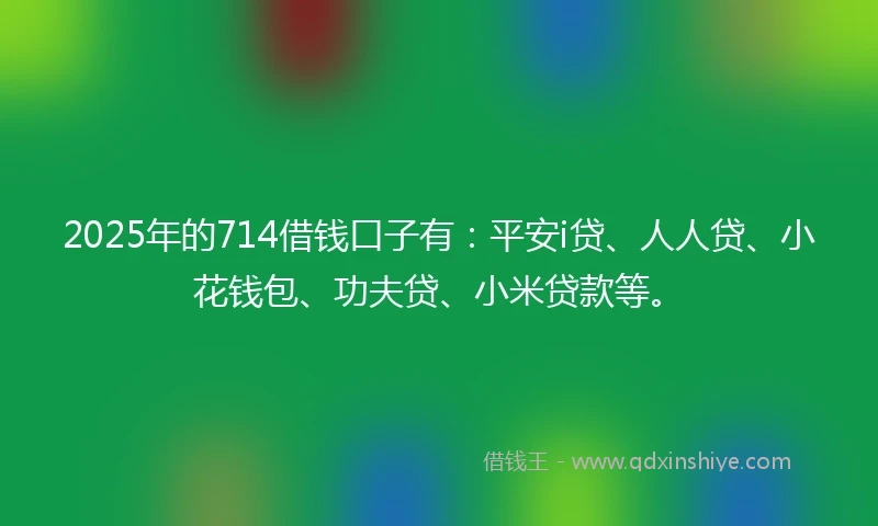 2025年的714借钱口子有：平安i贷、人人贷、小花钱包、功夫贷、小米贷款等。