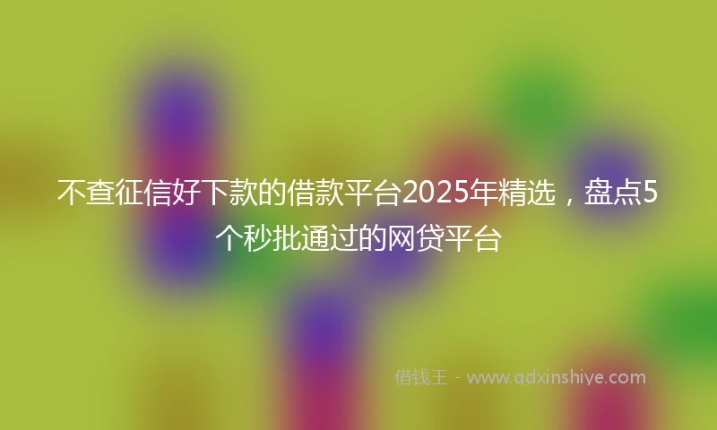 不查征信好下款的借款平台2025年精选，盘点5个秒批通过的网贷平台
