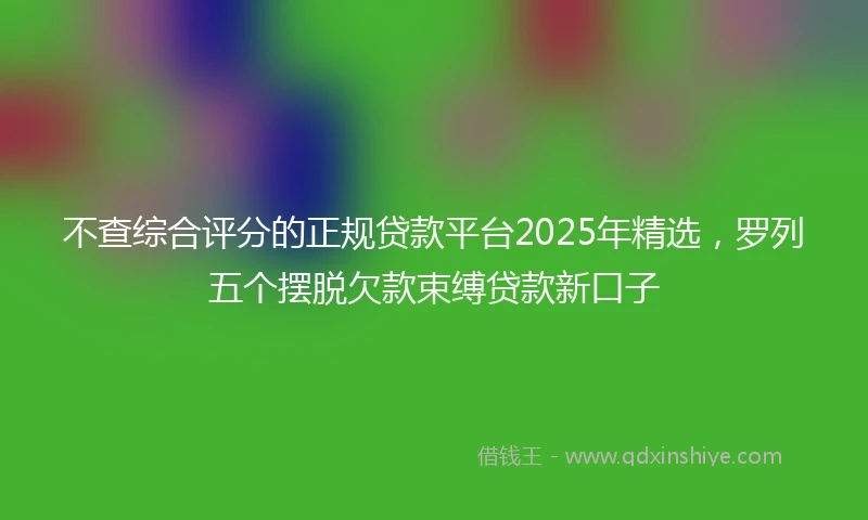 不查综合评分的正规贷款平台2025年精选，罗列五个摆脱欠款束缚贷款新口子