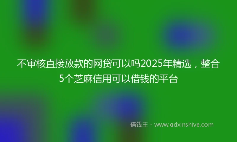 不审核直接放款的网贷可以吗2025年精选,整合5个芝麻信用可以借钱的平台