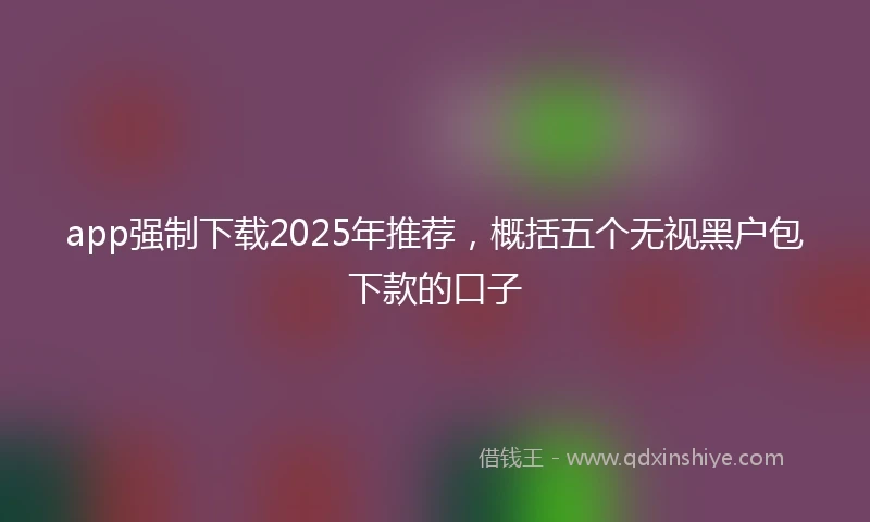 app强制下载2025年推荐，概括五个无视黑户包下款的口子