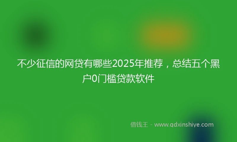 不少征信的网贷有哪些2025年推荐，总结五个黑户0门槛贷款软件