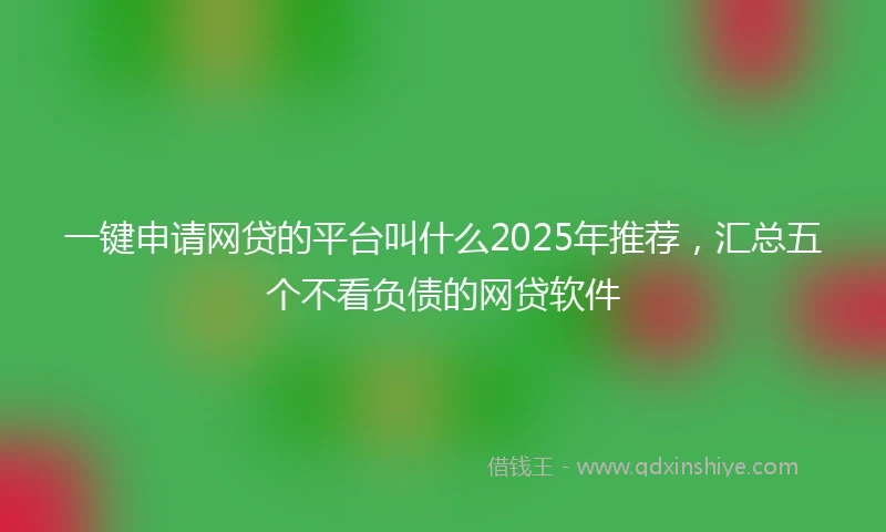 一键申请网贷的平台叫什么2025年推荐，汇总五个不看负债的网贷软件