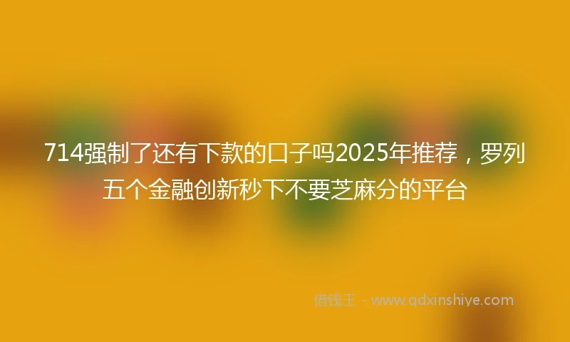 714强制了还有下款的口子吗2025年推荐,罗列五个金融创新秒下不要芝麻分的平台