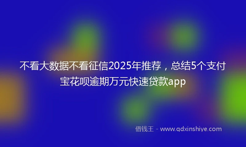 不看大数据不看征信2025年推荐，总结5个支付宝花呗逾期万元快速贷款app