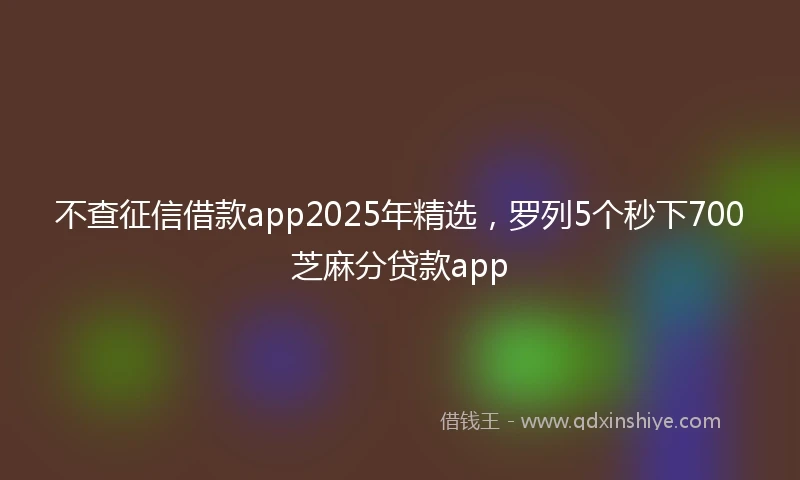 不查征信借款app2025年精选，罗列5个秒下700芝麻分贷款app