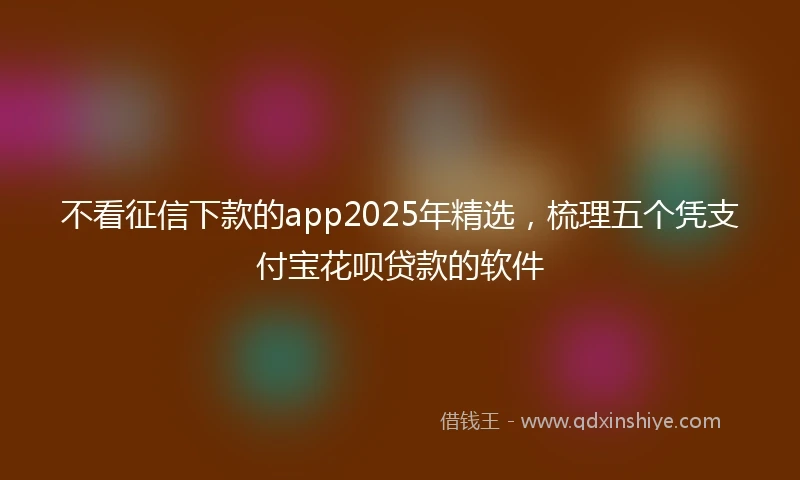 不看征信下款的app2025年精选，梳理五个凭支付宝花呗贷款的软件