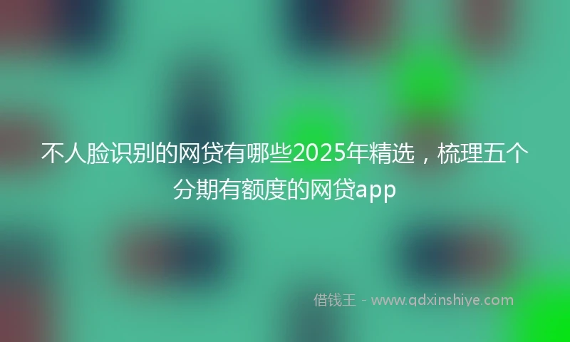 不人脸识别的网贷有哪些2025年精选，梳理五个分期有额度的网贷app