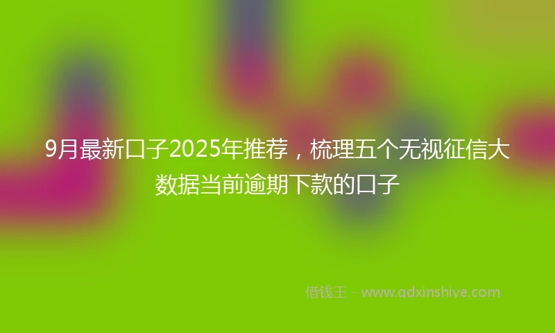 9月最新口子2025年推荐，梳理五个无视征信大数据当前逾期下款的口子