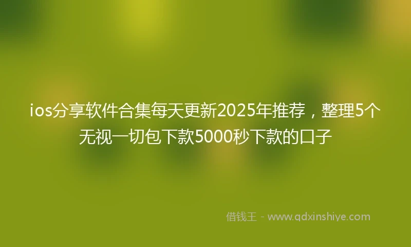 ios分享软件合集每天更新2025年推荐，整理5个无视一切包下款5000秒下款的口子