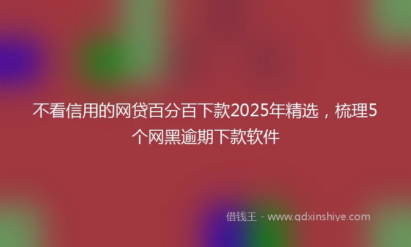 不看信用的网贷百分百下款2025年精选，梳理5个网黑逾期下款软件