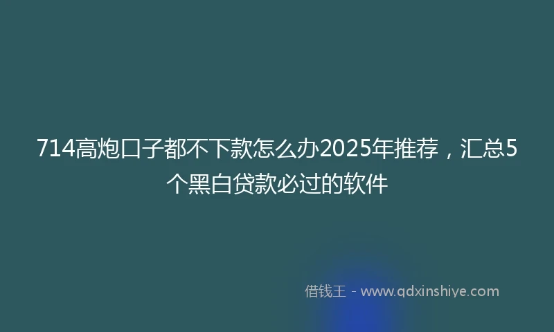 714高炮口子都不下款怎么办2025年推荐,汇总5个黑白贷款必过的软件
