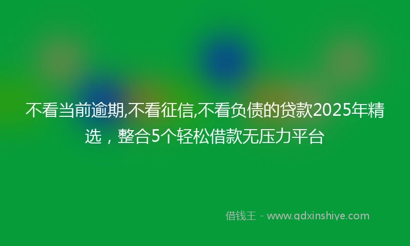 不看当前逾期,不看征信,不看负债的贷款2025年精选，整合5个轻松借款无压力平台