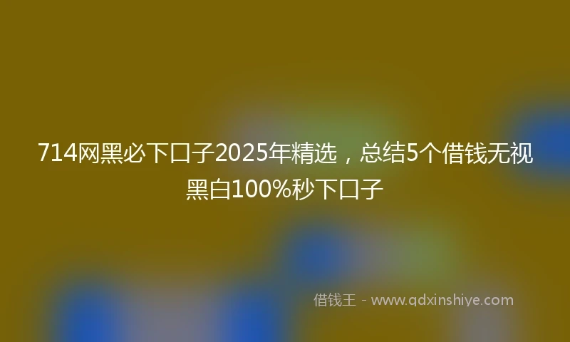 714网黑必下口子2025年精选，总结5个借钱无视黑白100%秒下口子