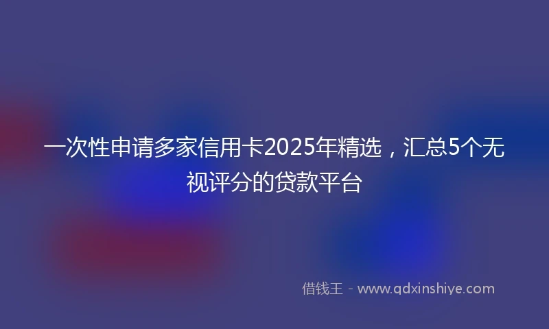一次性申请多家信用卡2025年精选，汇总5个无视评分的贷款平台