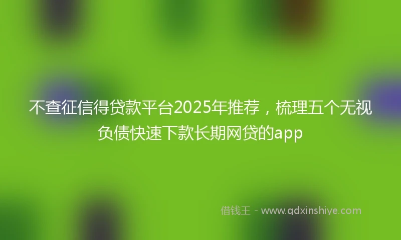 不查征信得贷款平台2025年推荐，梳理五个无视负债快速下款长期网贷的app