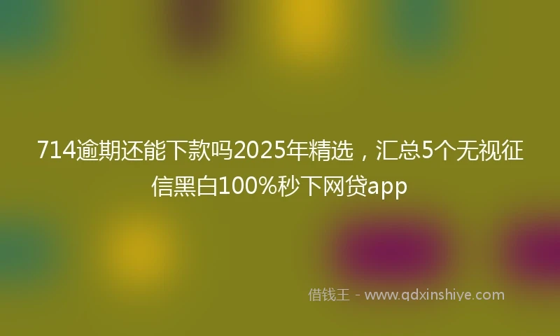 714逾期还能下款吗2025年精选，汇总5个无视征信黑白100%秒下网贷app