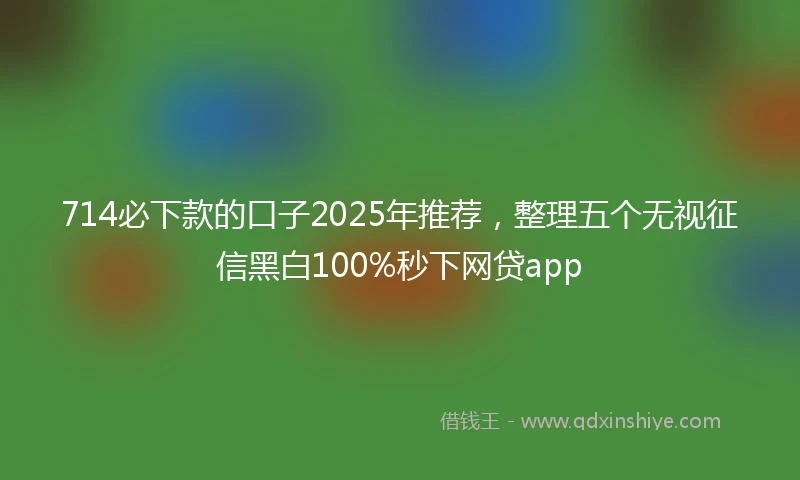714必下款的口子2025年推荐，整理五个无视征信黑白100%秒下网贷app
