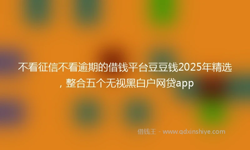 不看征信不看逾期的借钱平台豆豆钱2025年精选，整合五个无视黑白户网贷app