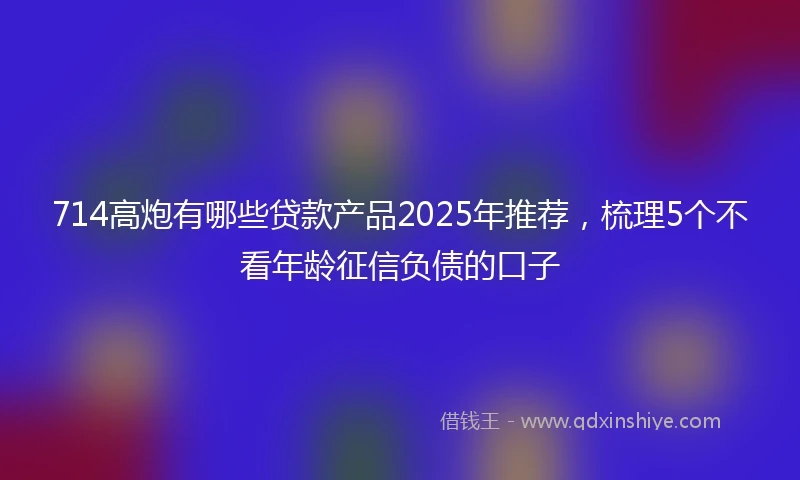 714高炮有哪些贷款产品2025年推荐，梳理5个不看年龄征信负债的口子