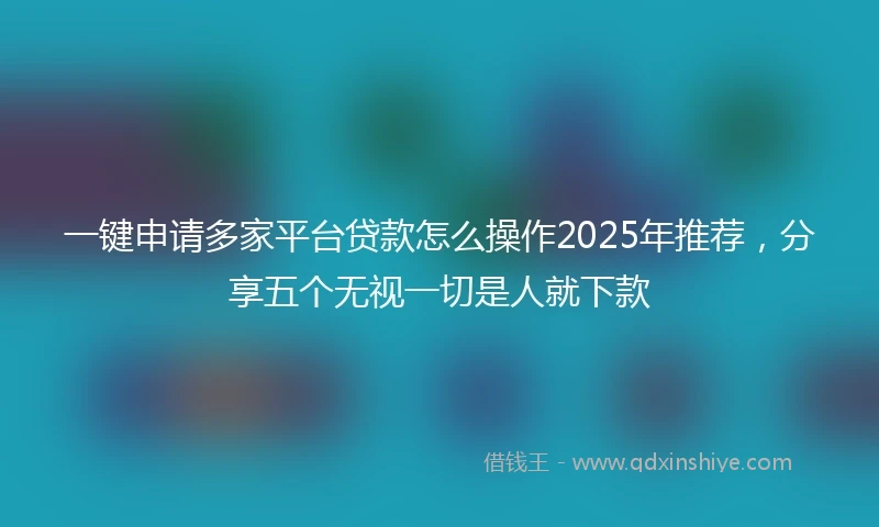 一键申请多家平台贷款怎么操作2025年推荐，分享五个无视一切是人就下款