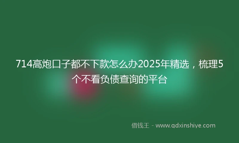 714高炮口子都不下款怎么办2025年精选，梳理5个不看负债查询的平台
