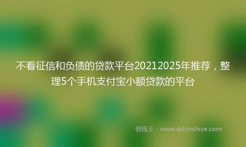 不看征信和负债的贷款平台20212025年推荐，整理5个手机支付宝小额贷款的平台