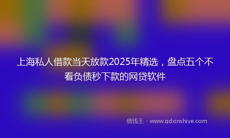 上海私人借款当天放款2025年精选，盘点五个不看负债秒下款的网贷软件