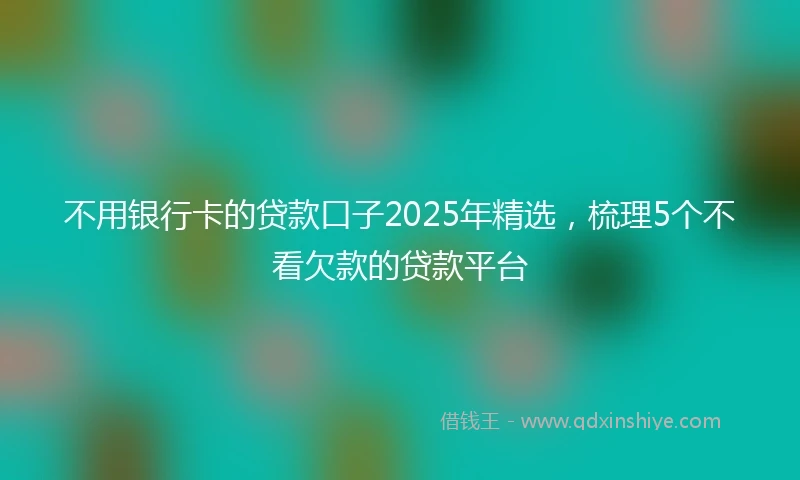 不用银行卡的贷款口子2025年精选，梳理5个不看欠款的贷款平台