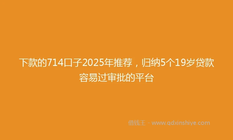 下款的714口子2025年推荐，归纳5个19岁贷款容易过审批的平台
