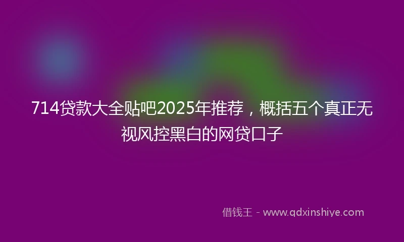 714贷款大全贴吧2025年推荐，概括五个真正无视风控黑白的网贷口子