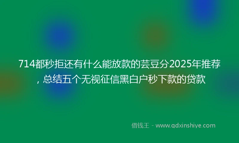 714都秒拒还有什么能放款的芸豆分2025年推荐，总结五个无视征信黑白户秒下款的贷款