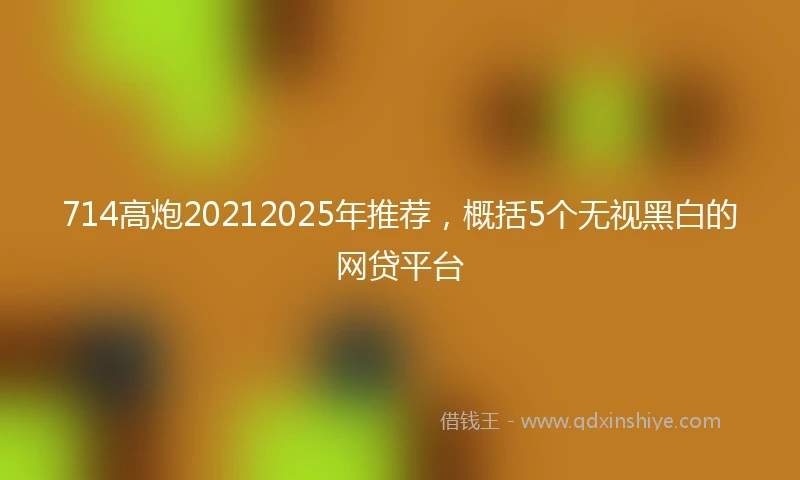 714高炮20212025年推荐，概括5个无视黑白的网贷平台
