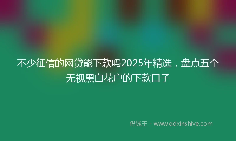 不少征信的网贷能下款吗2025年精选，盘点五个无视黑白花户的下款口子