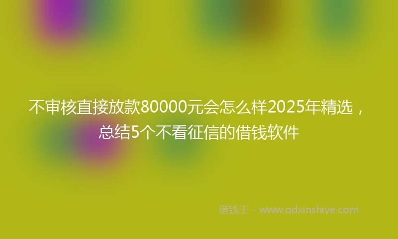 不审核直接放款80000元会怎么样2025年精选，总结5个不看征信的借钱软件