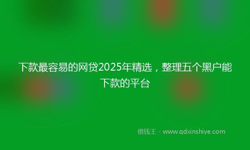 下款最容易的网贷2025年精选，整理五个黑户能下款的平台
