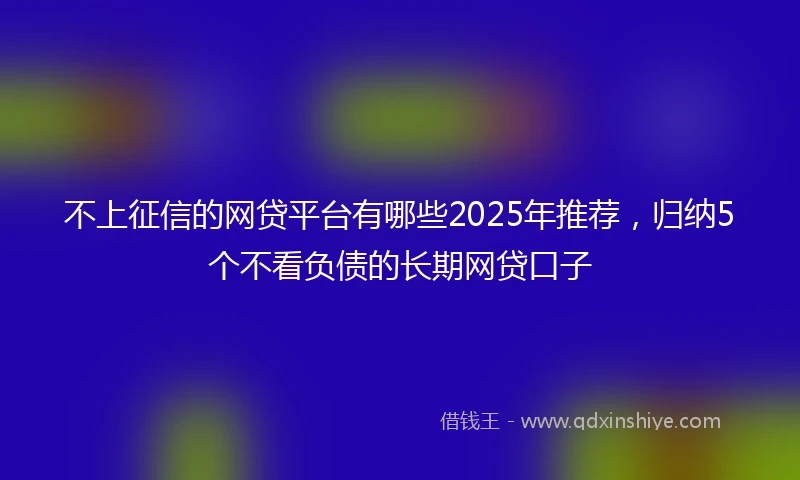 不上征信的网贷平台有哪些2025年推荐，归纳5个不看负债的长期网贷口子