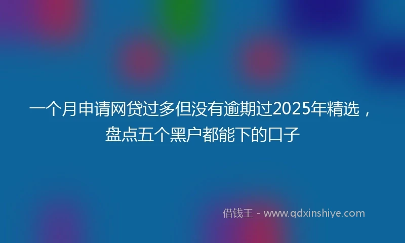 一个月申请网贷过多但没有逾期过2025年精选，盘点五个黑户都能下的口子
