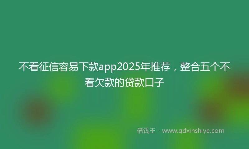 不看征信容易下款app2025年推荐，整合五个不看欠款的贷款口子