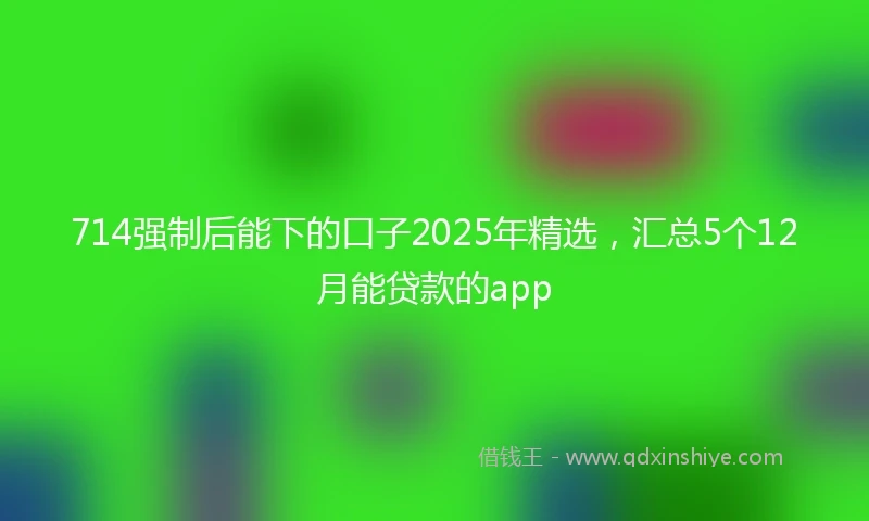 714强制后能下的口子2025年精选，汇总5个12月能贷款的app