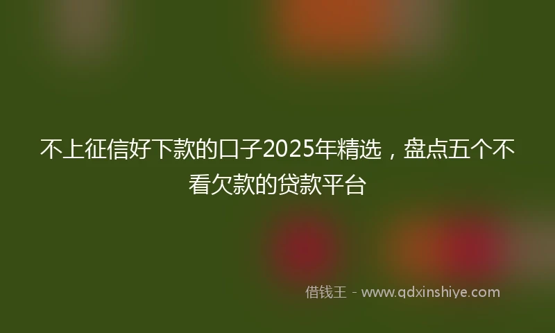 不上征信好下款的口子2025年精选,盘点五个不看欠款的贷款平台