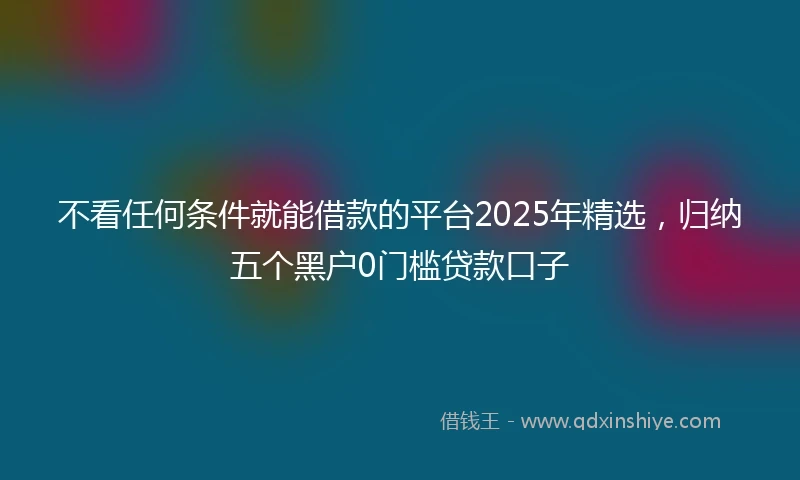 不看任何条件就能借款的平台2025年精选，归纳五个黑户0门槛贷款口子