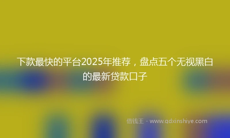 下款最快的平台2025年推荐，盘点五个无视黑白的最新贷款口子