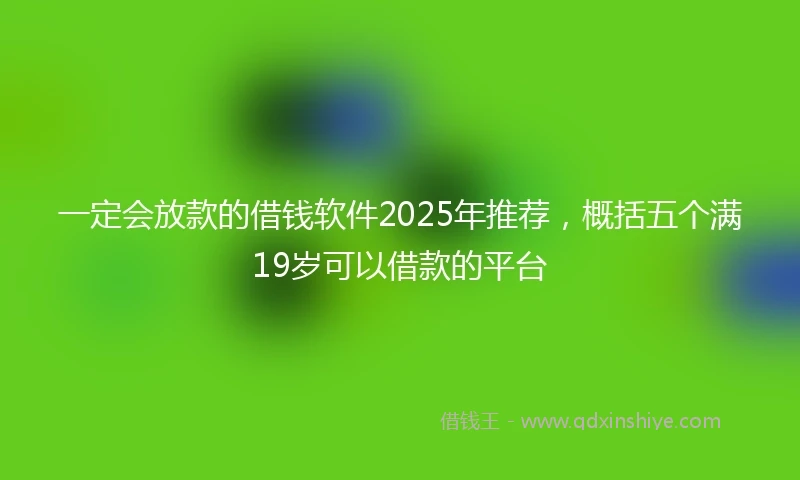 一定会放款的借钱软件2025年推荐，概括五个满19岁可以借款的平台