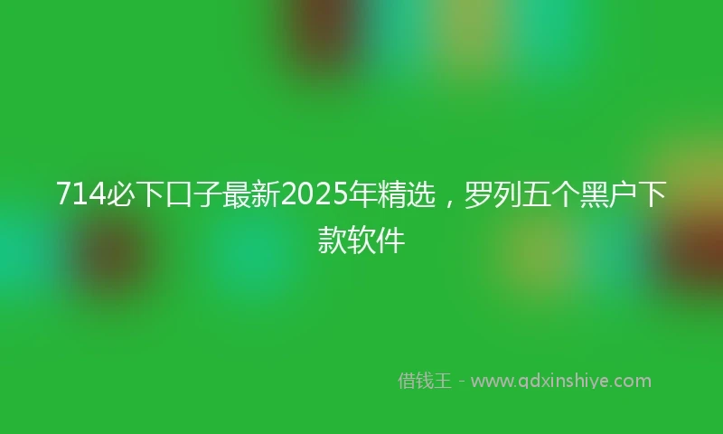 714必下口子最新2025年精选，罗列五个黑户下款软件
