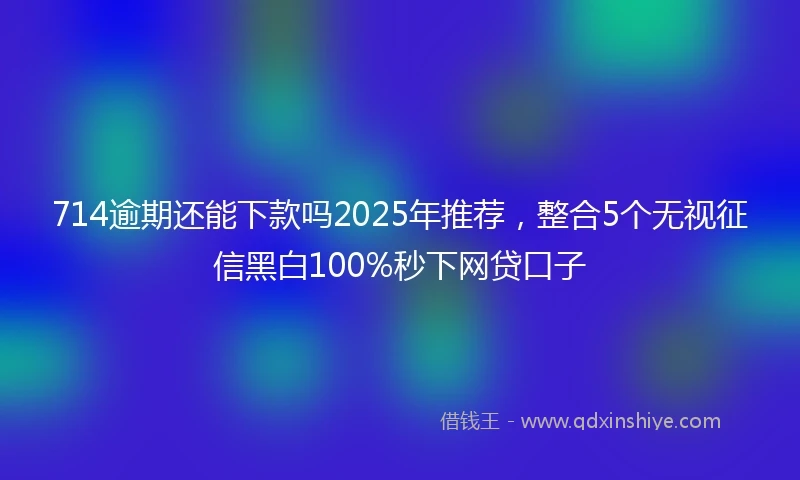 714逾期还能下款吗2025年推荐,整合5个无视征信黑白100%秒下网贷口子